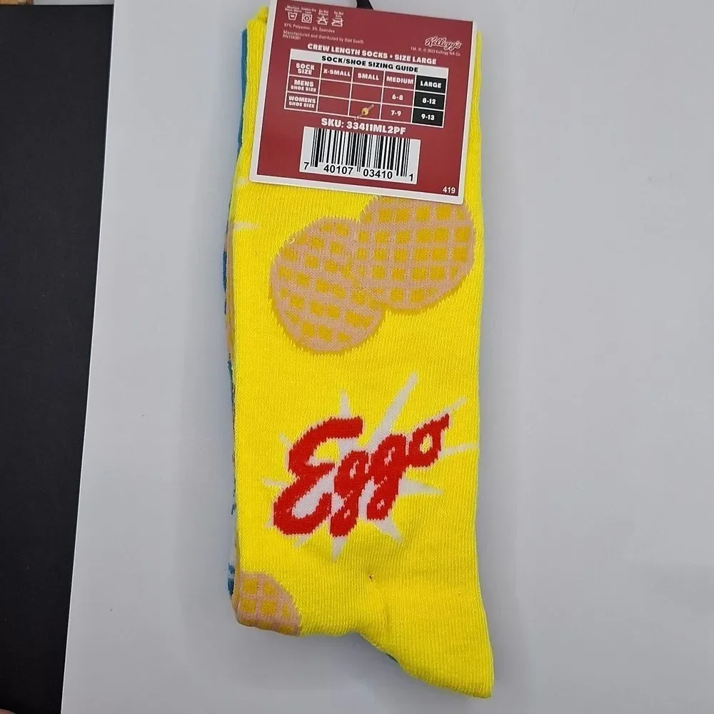 Pop Tarts & Eggo Unisex Crew Cut Socks 2Pk kellogs breakfast socks